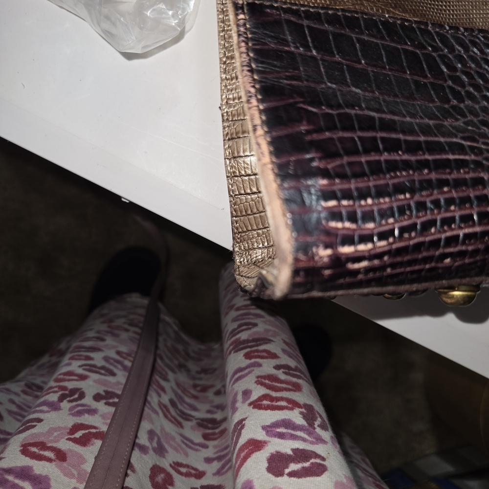Brahmin Metallic and Dark Brown Tote Bag - Picture 9 of 16